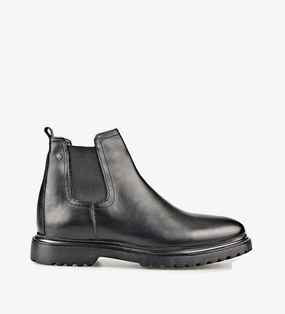 Siyah Deri Erkek Günlük Bot - Görsel 1