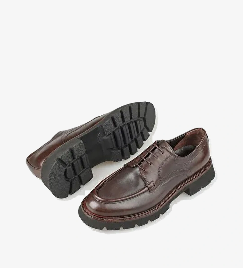 Kahve Deri Erkek Günlük Ayakkabı - Görsel 1