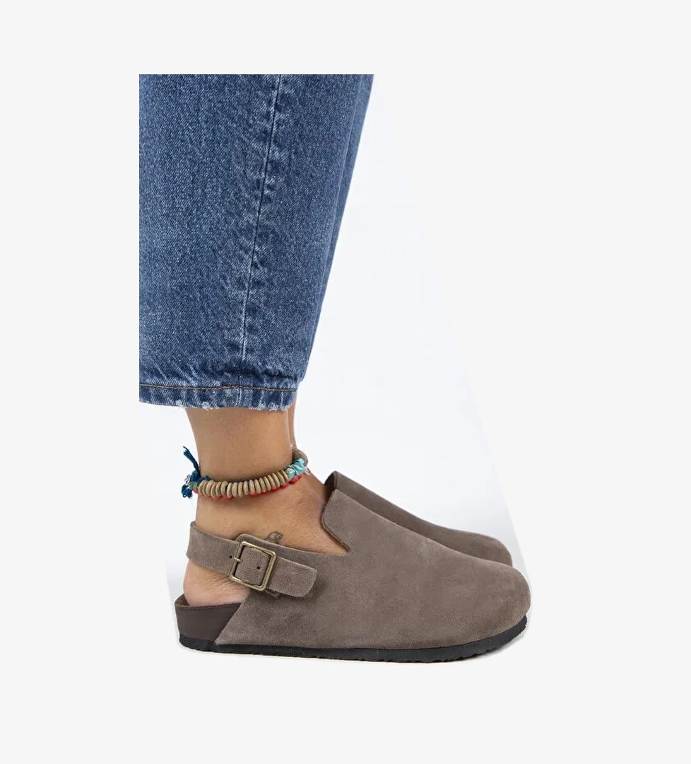 Manijero Vizon Kadın Süet Sandalet MNJ.142.01 - Görsel 1