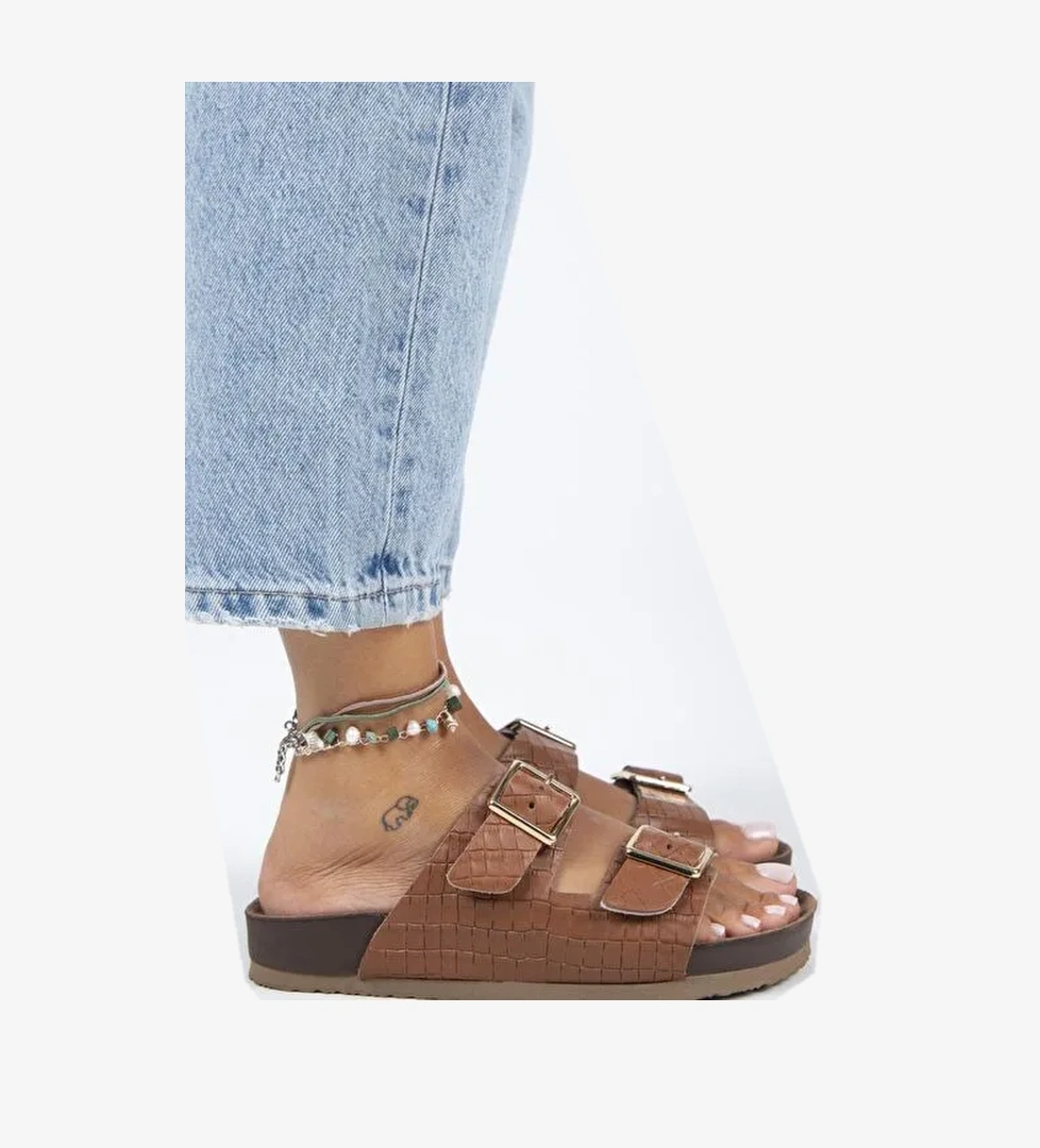 Manijero Taba Kadın Deri Terlik MNJ.141.03 - Görsel 1