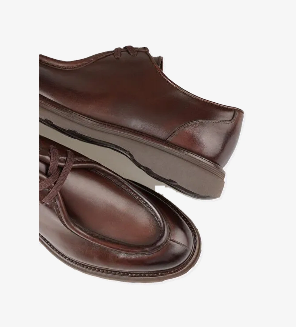 Kahve Deri Erkek Günlük Ayakkabı - Görsel 1