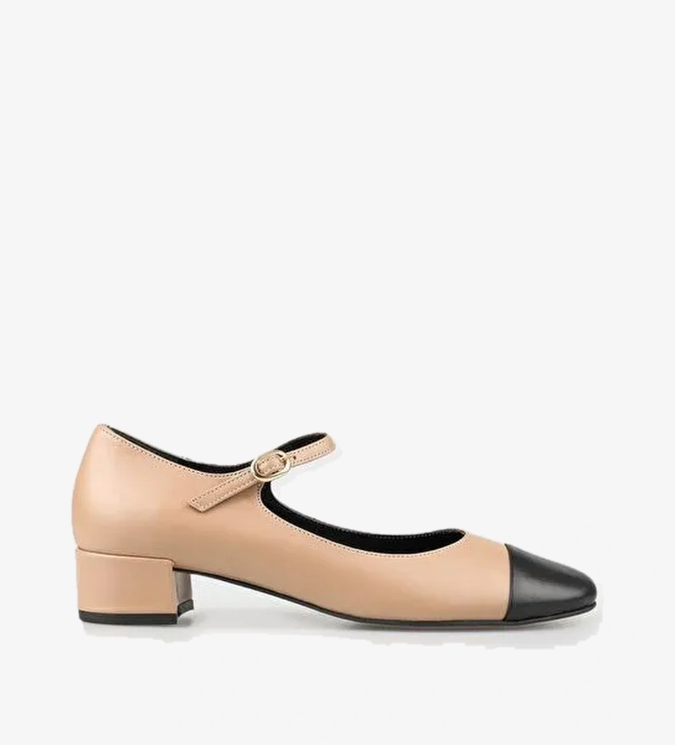 Elle Siyah Kadın Deri Topuklu Ayakkabı UXUGA - Görsel 1