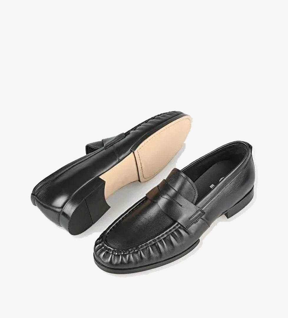 Elle Siyah Erkek Deri Günlük Ayakkabı ALONI - Görsel 1