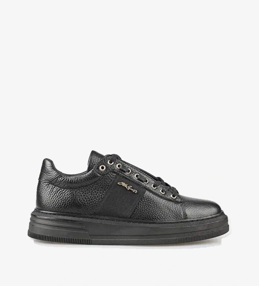 Siyah Deri Erkek Spor Ayakkabı - Görsel 1