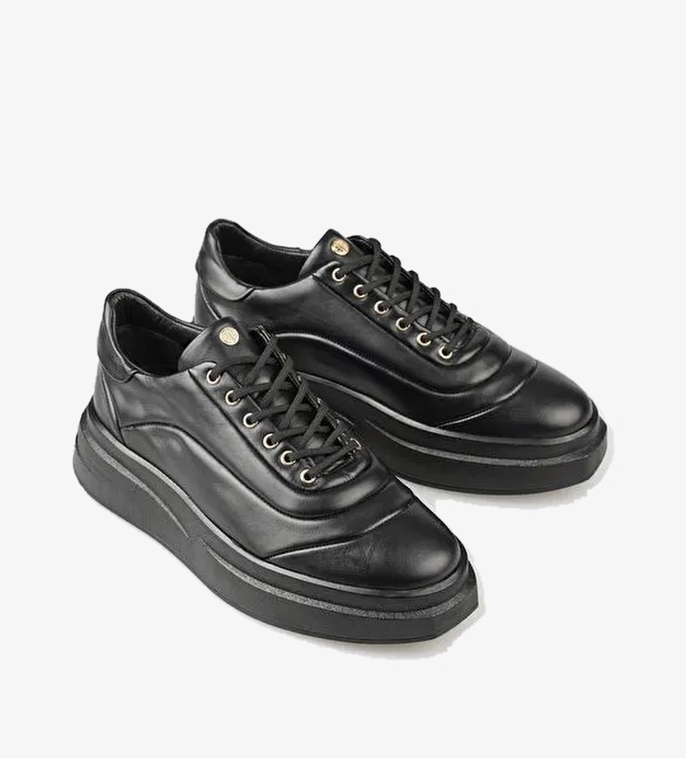 Elle Siyah Erkek Deri Sneaker UKOW - Görsel 1