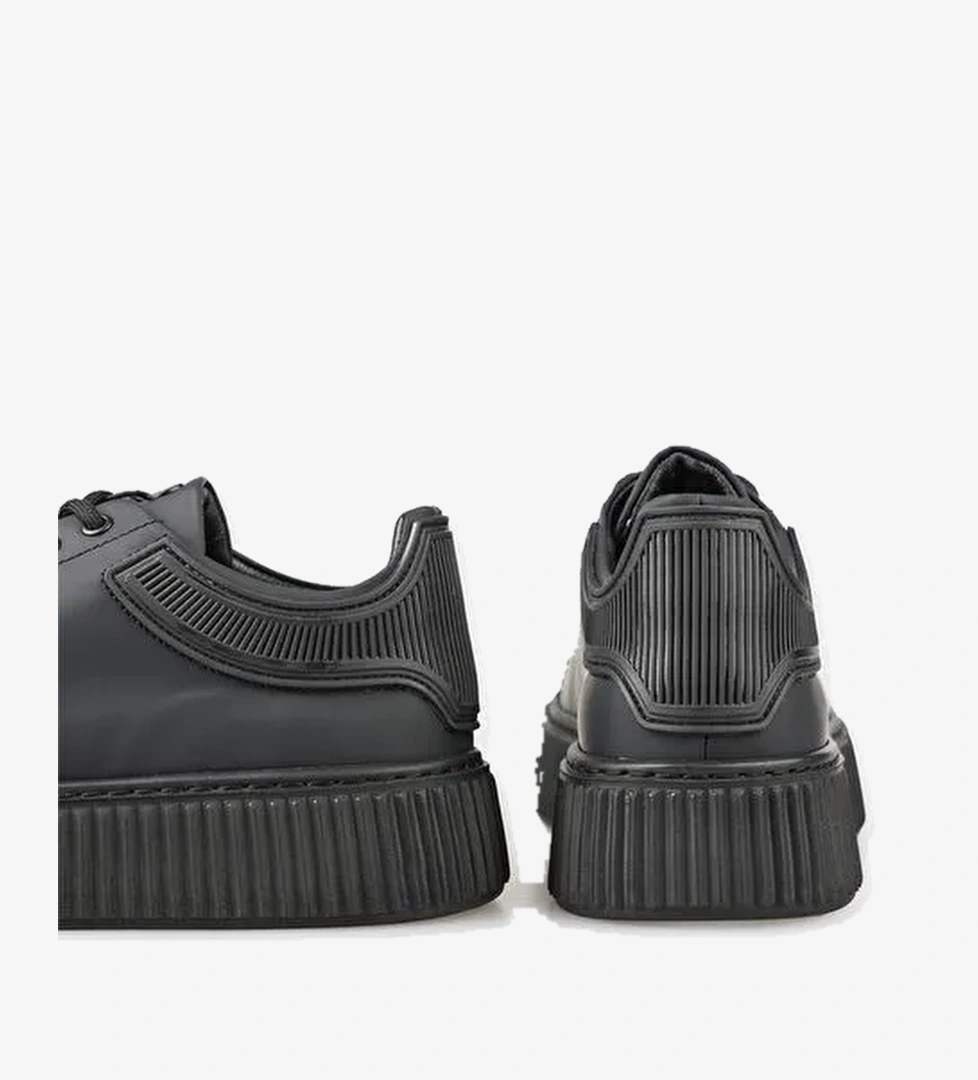 Elle Gri-Siyah Erkek Deri Sneaker ZEAPA - Görsel 1