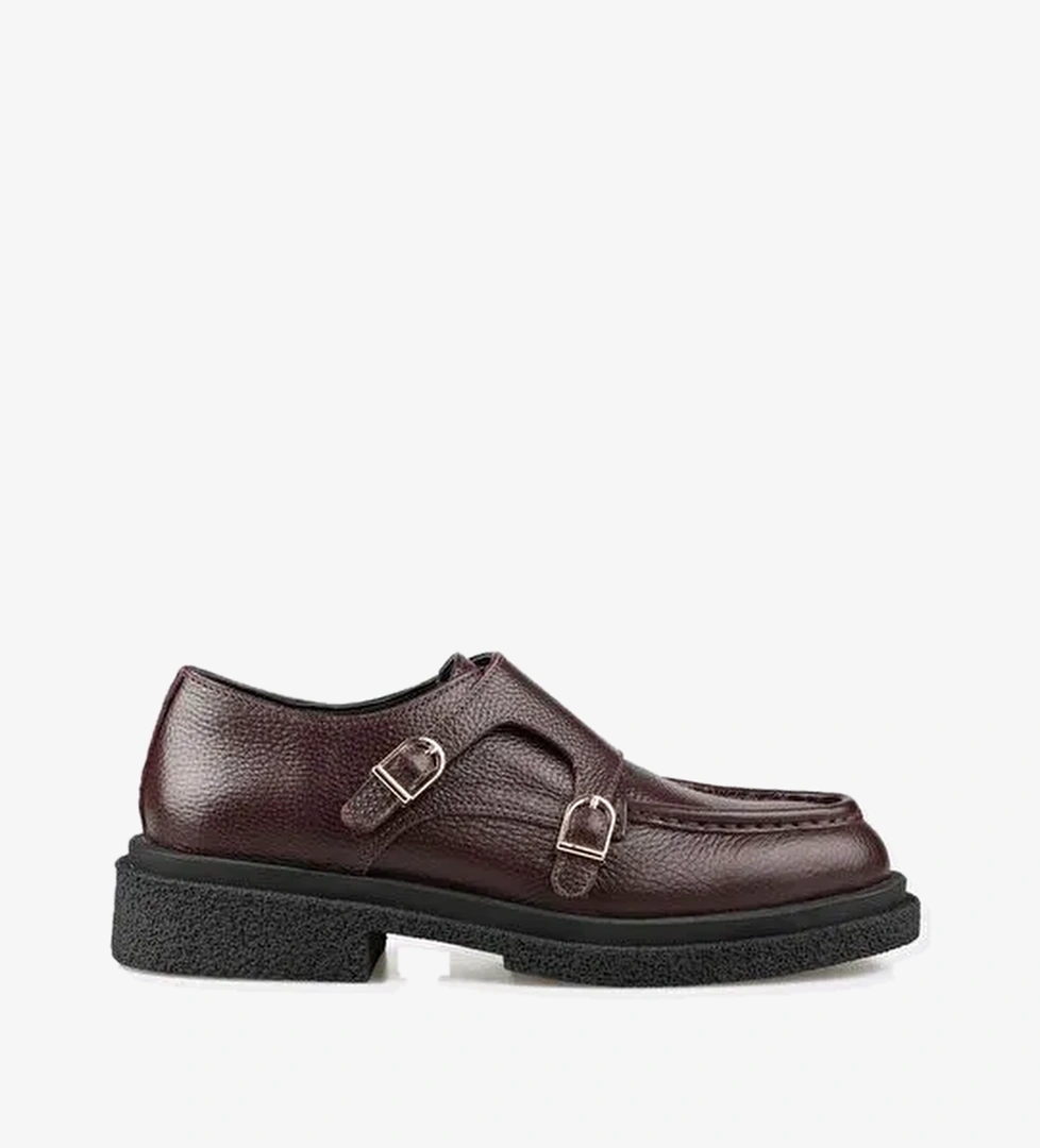 Elle Bordo Kadın Deri Günlük Ayakkabı MEWUM - Görsel 1