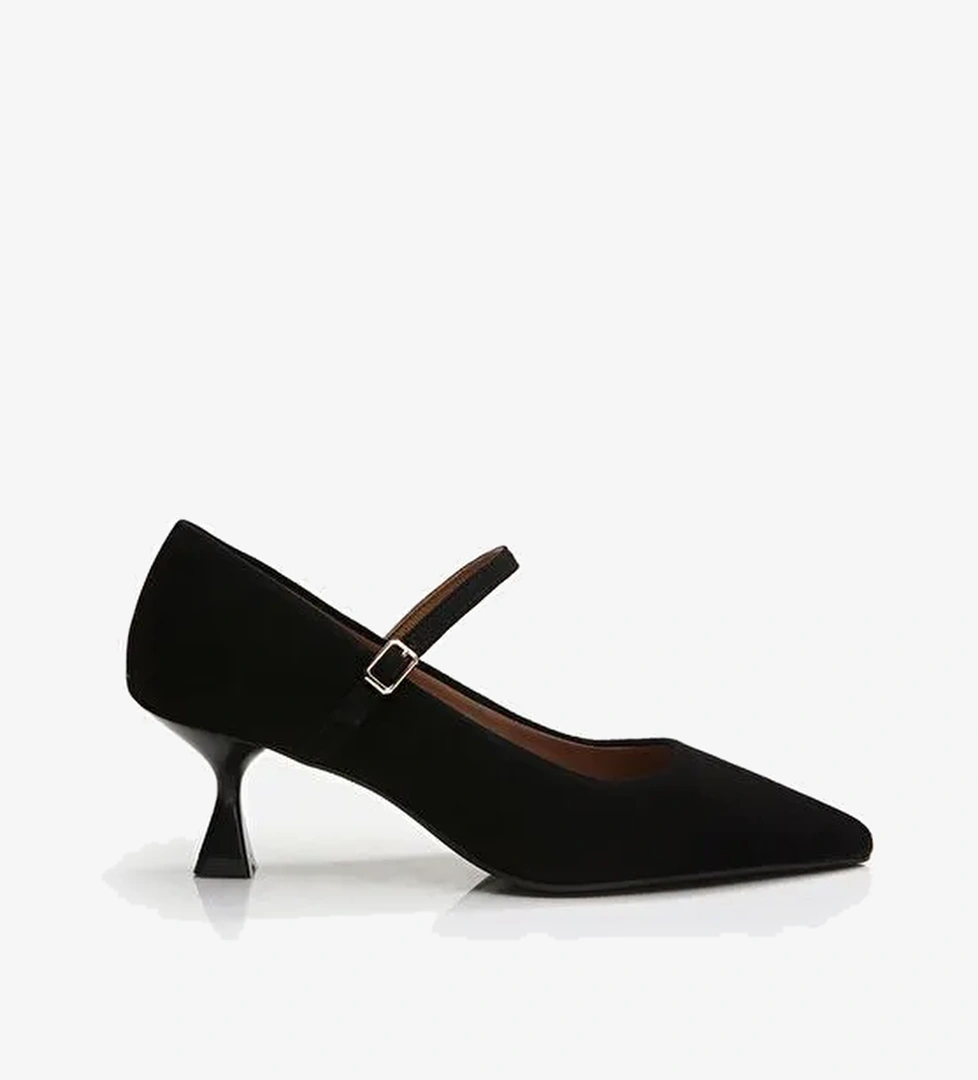 Hotiç Siyah Kadın Süet Topuklu Ayakkabı 01AYH293450A100 - Görsel 1