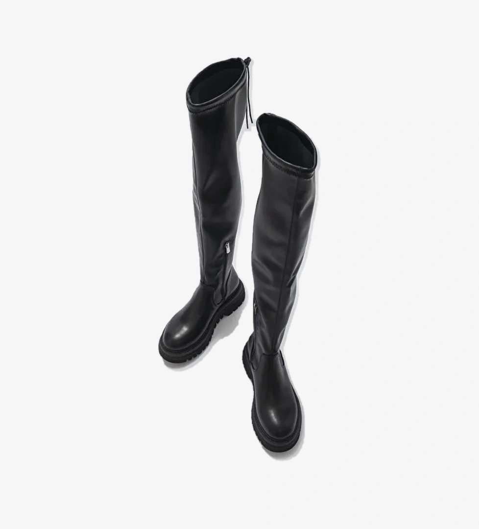 CHİP Siyah Kadın Dizüstü Çizme - Görsel 1