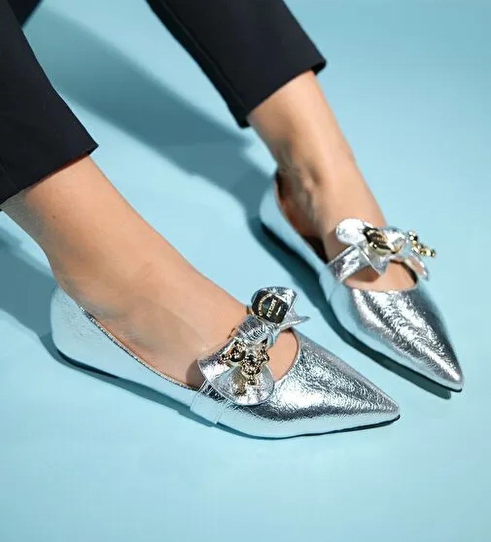 HELSİ Gümüş Fiyonklu Kadın Babet - Görsel 1