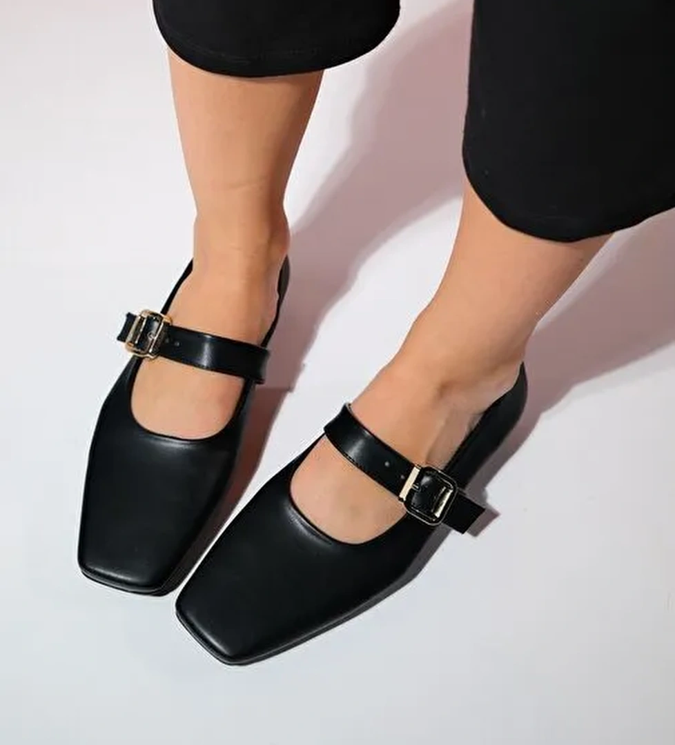 Luvi Shoes Siyah Kadın Babet 222-23047 - Görsel 1