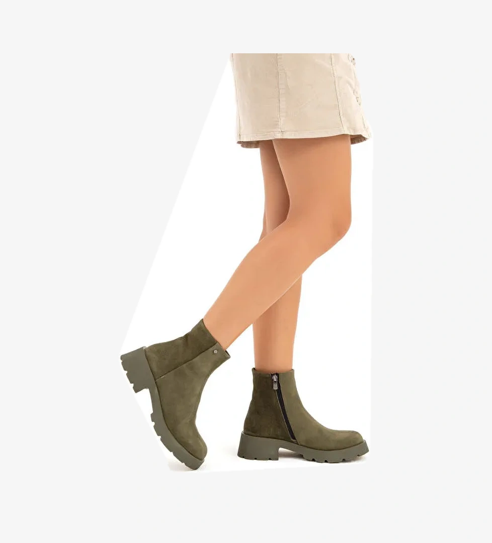 Tamer Tanca Tamer Tanca Kadın Hakiki Deri Yeşil Casual Bot | Boyner Yeşil - 1. görsel