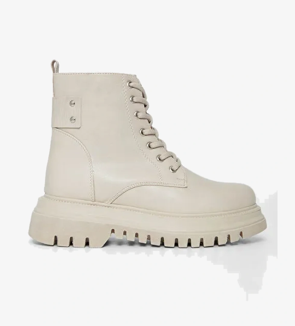 Tamer Tanca Kadın Suni Deri Beyaz Casual Bot - Görsel 1