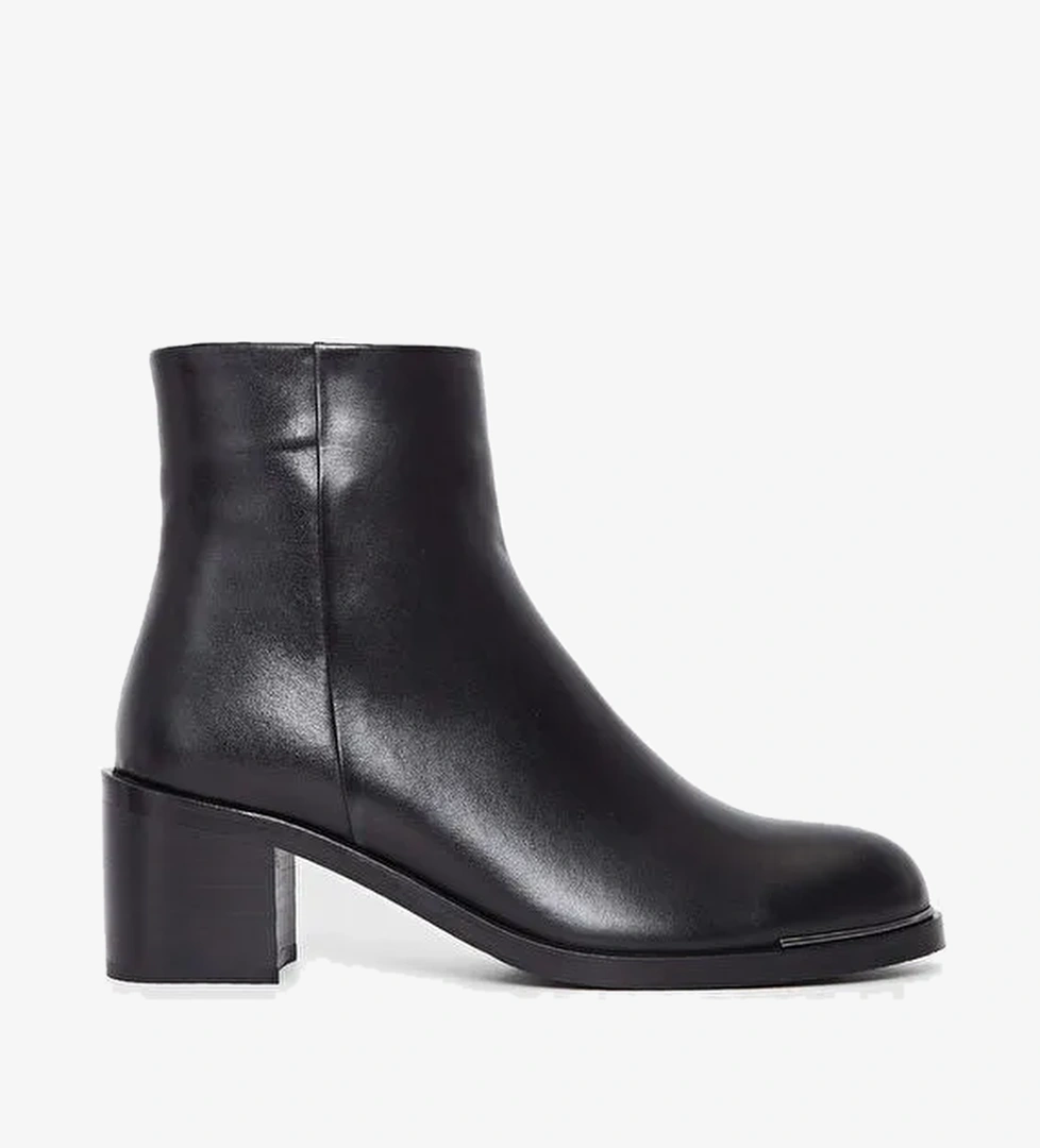 Tamer Tanca Kadın Hakiki Deri Siyah Deri Casual Bot - Görsel 1