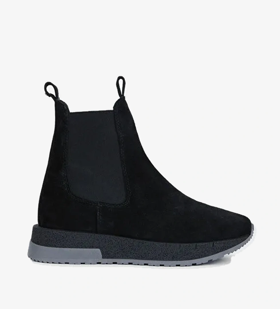 Tamer Tanca Kadın Hakiki Deri Siyah Süet Casual Bot - Görsel 1