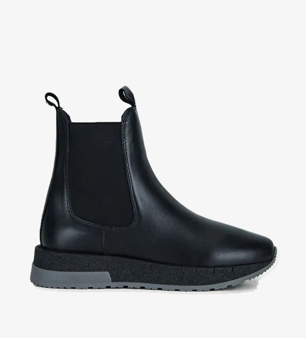 Tamer Tanca Kadın Hakiki Deri Siyah Deri Casual Bot - Görsel 1