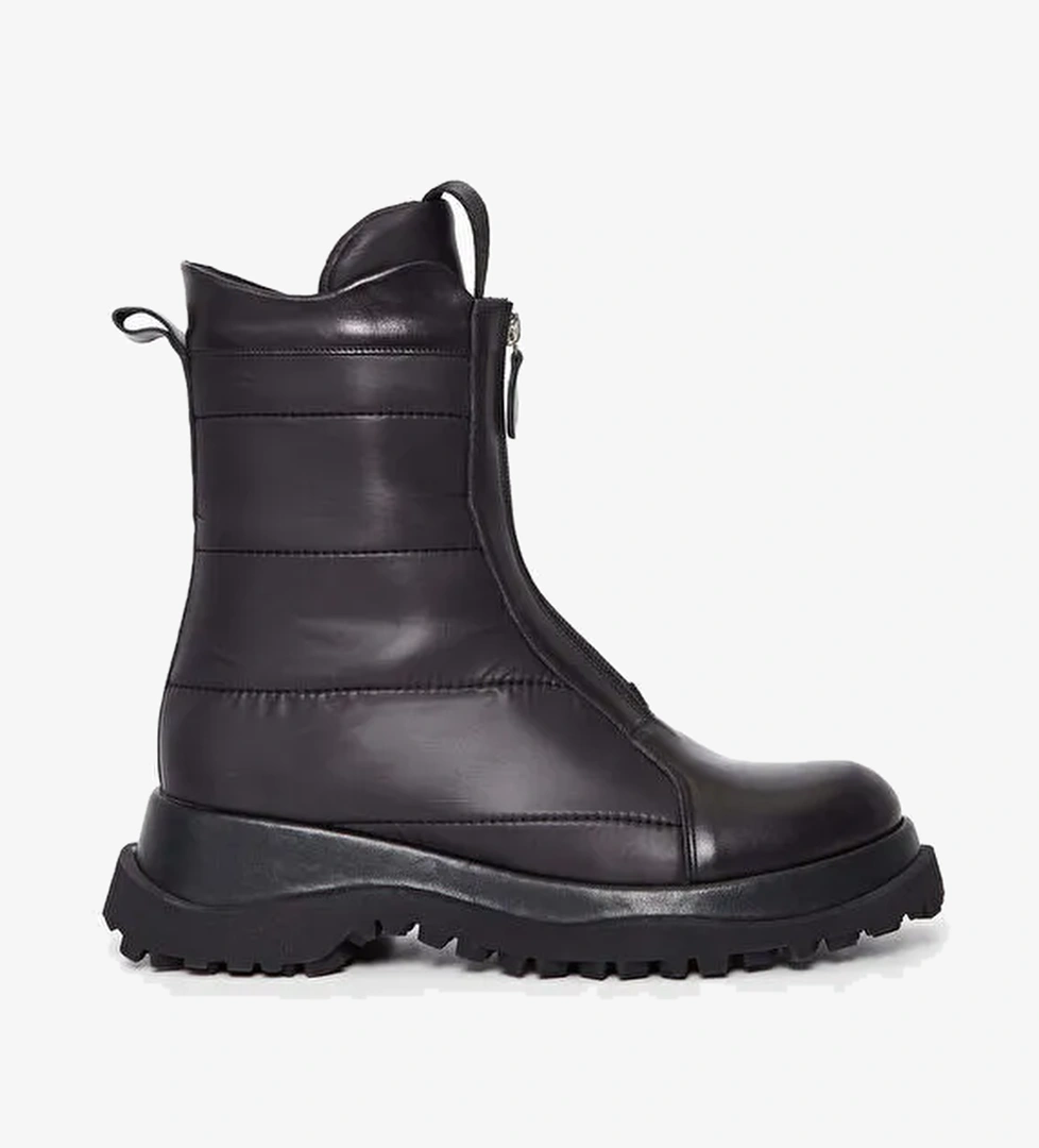 Tamer Tanca Kadın Hakiki Deri Siyah Deri Casual Bot - Görsel 1