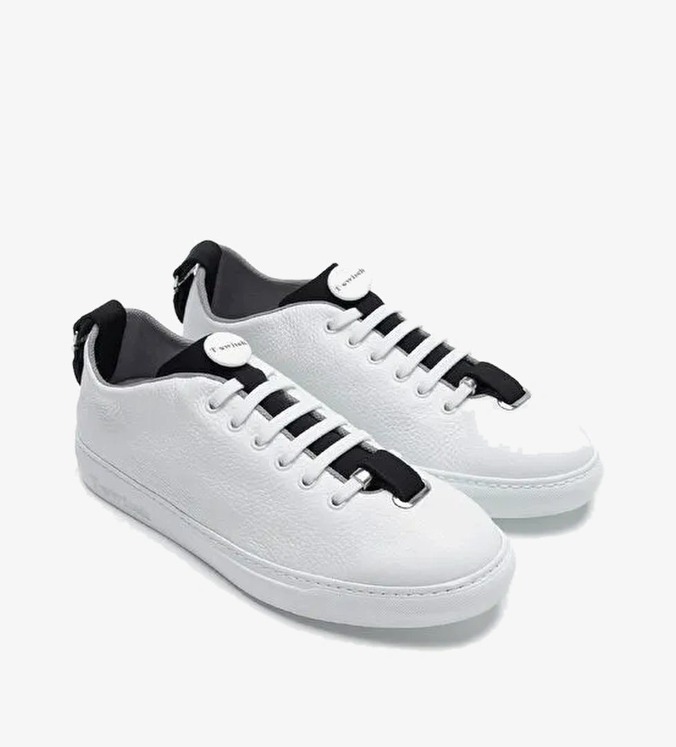 Franceschetti Mauro Erkek Beyaz\Siyah\Gri Hakiki Deri Sneakers & Spor Ayakkabı - Görsel 1