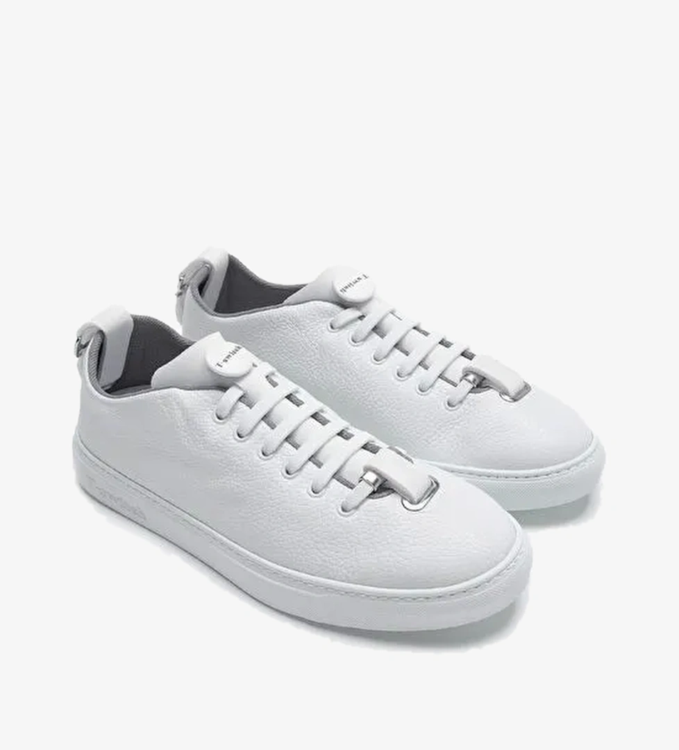 Franceschetti Mauro Erkek Beyaz\Lacivert Hakiki Deri Sneakers & Spor Ayakkabı - Görsel 1