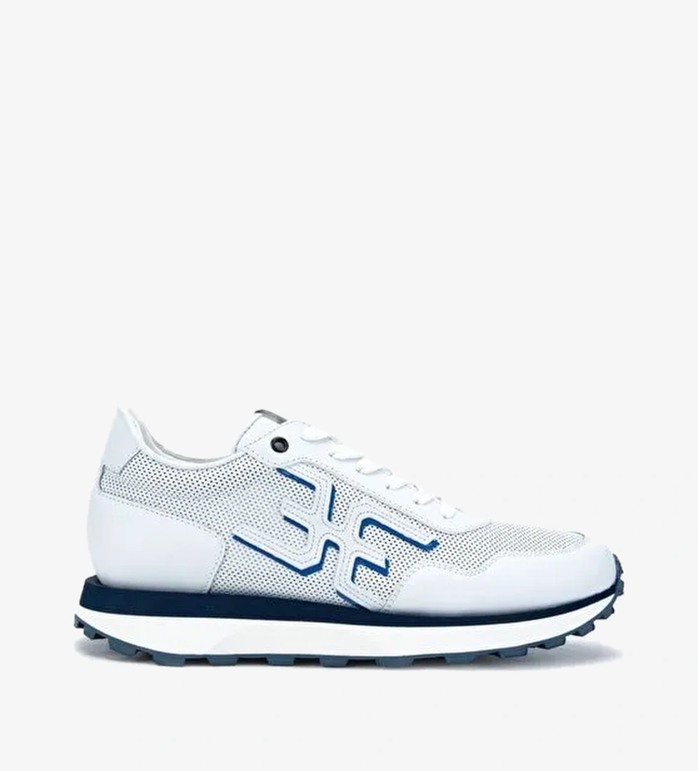 Valmenti Beyaz-Turuncu Erkek Deri - Kumaş Sneaker 510 FU0876B ERK AYK Y24 - Görsel 1