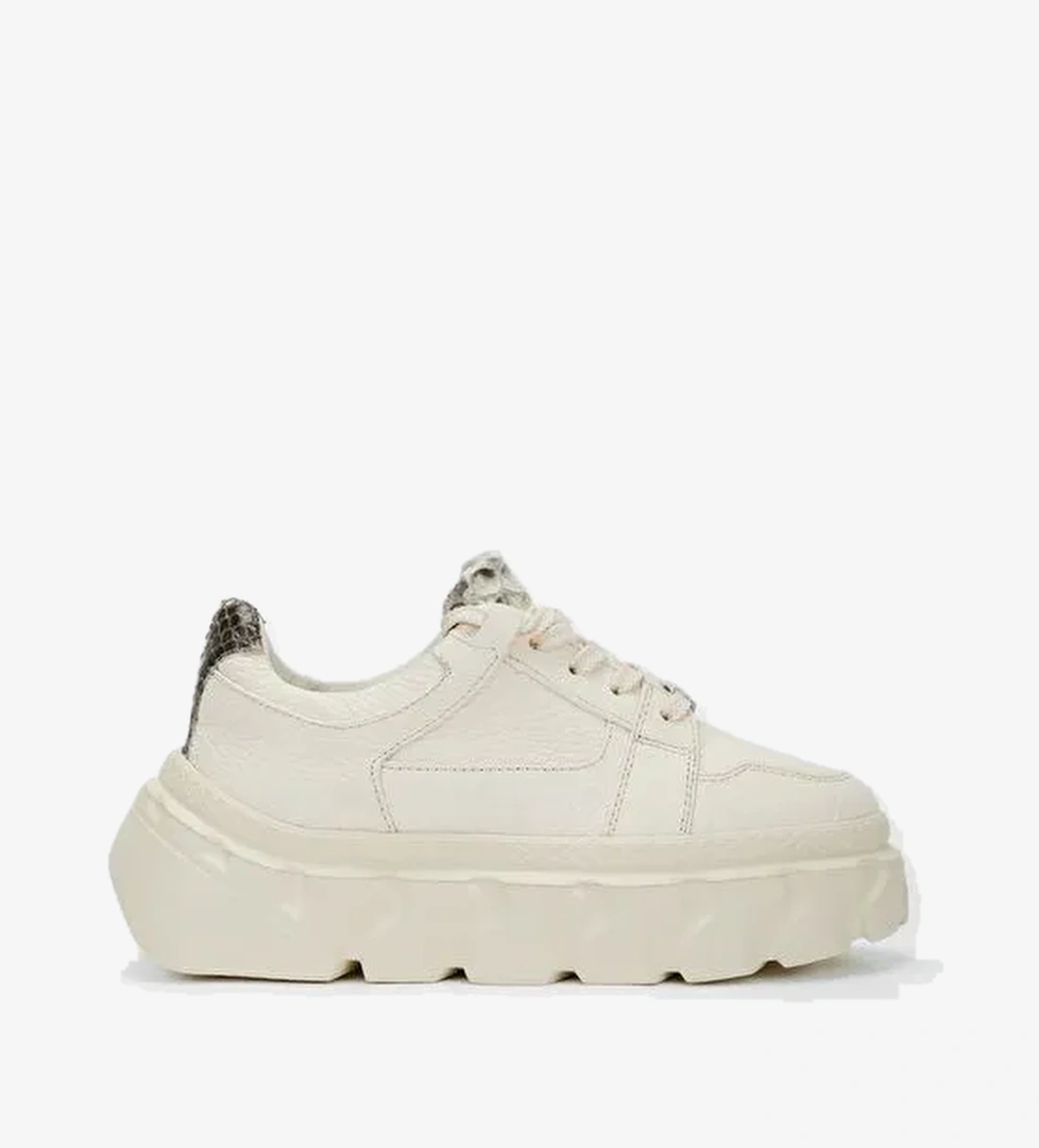 Valmenti Kadın Bej Floter Hakiki Deri Sneakers & Spor Ayakkabı - Görsel 1