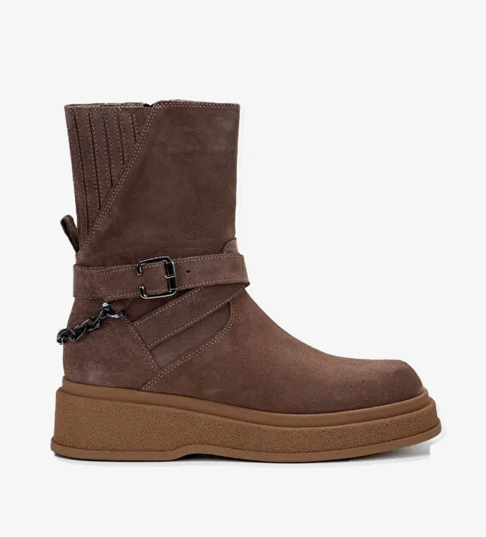 Tamer Tanca Kadın Hakiki Deri Vizon Casual Bot - Görsel 1