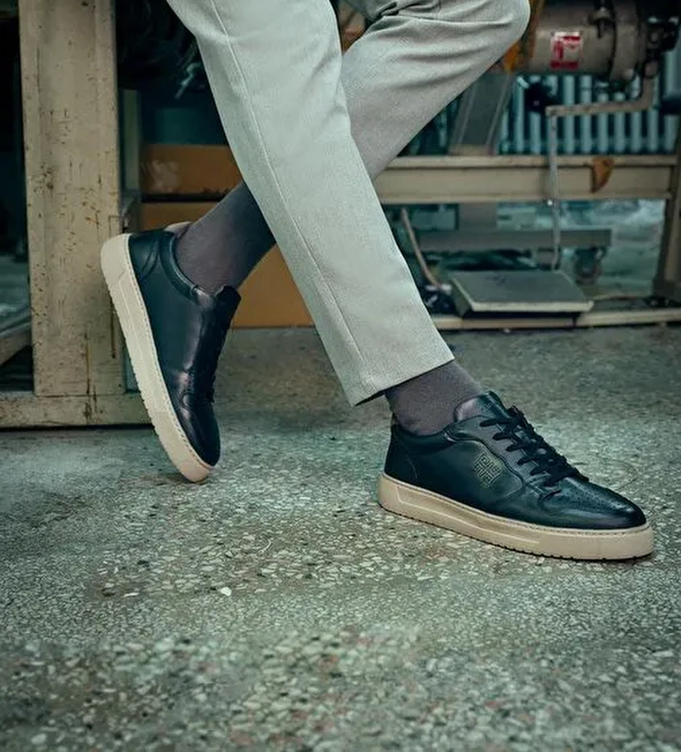 Cabani Ayakkabı Siyah Erkek Deri Sneaker 29092 - Görsel 1