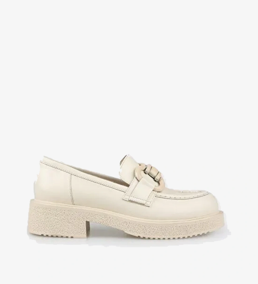 Elle Bej Kadın Deri Loafer DESELLE-1 - Görsel 1