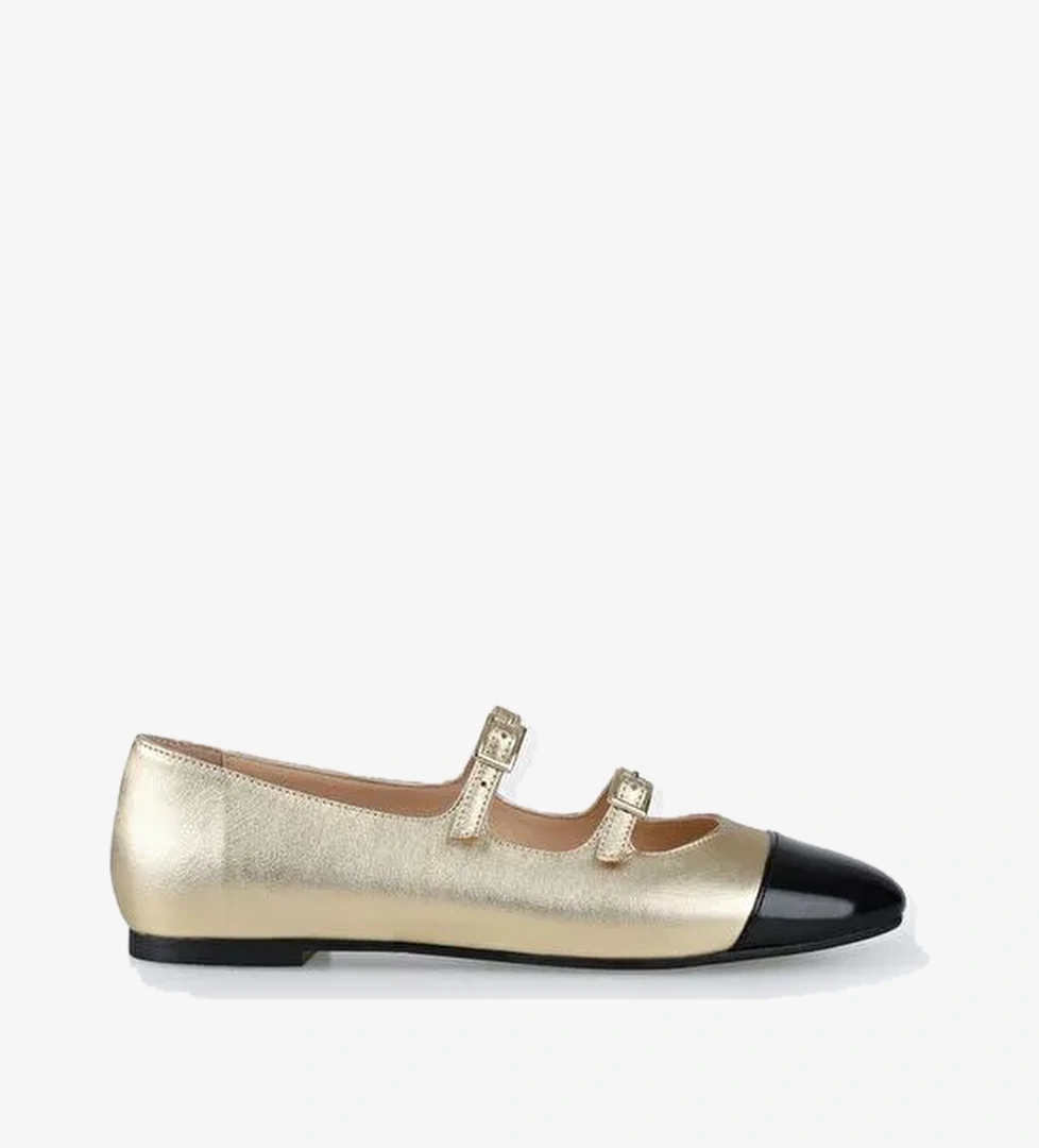 Gold Deri Kadın Babet - Görsel 1