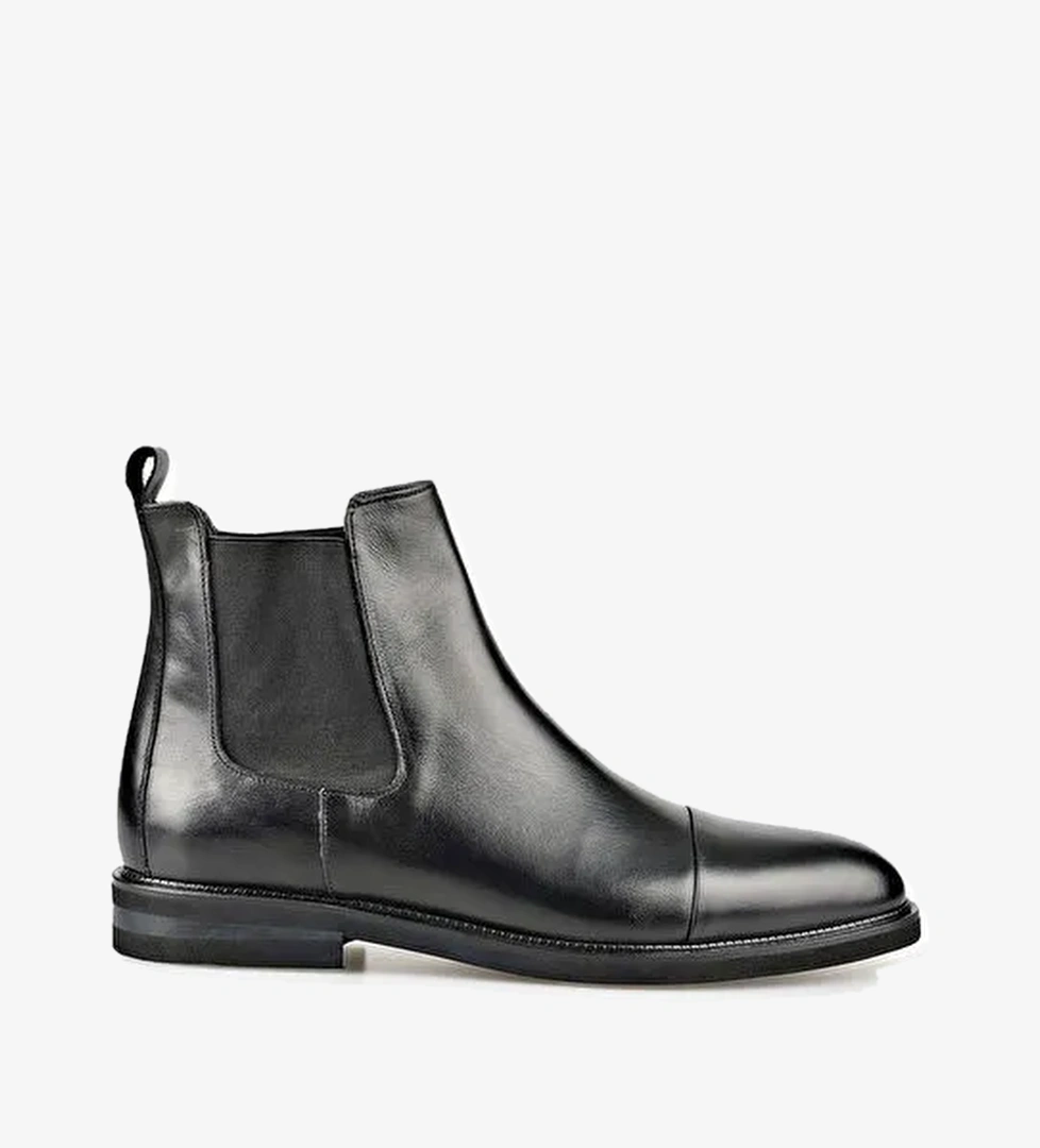 Siyah Deri Erkek Klasik Bot - Görsel 1