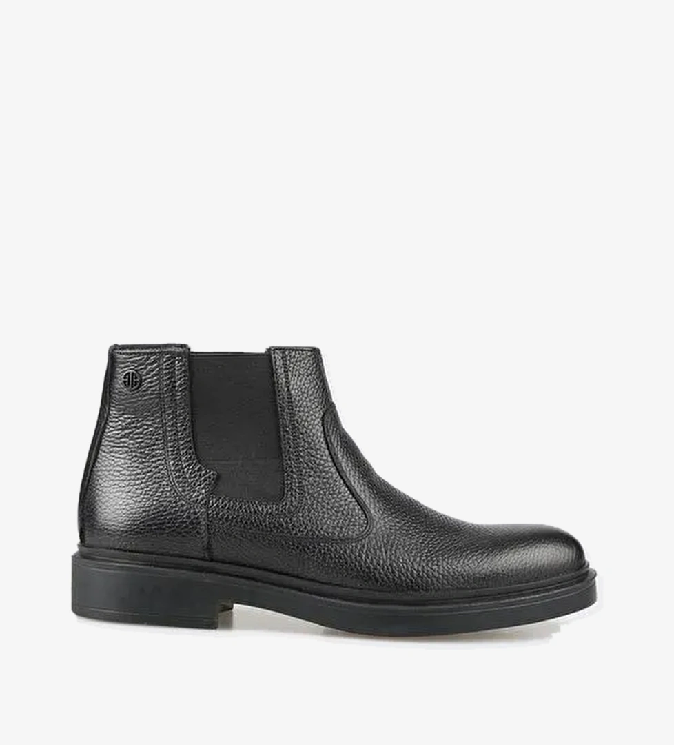 Siyah Deri Erkek Günlük Bot - Görsel 1