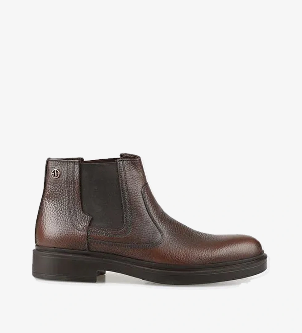 Kahve Deri Erkek Günlük Bot - Görsel 1