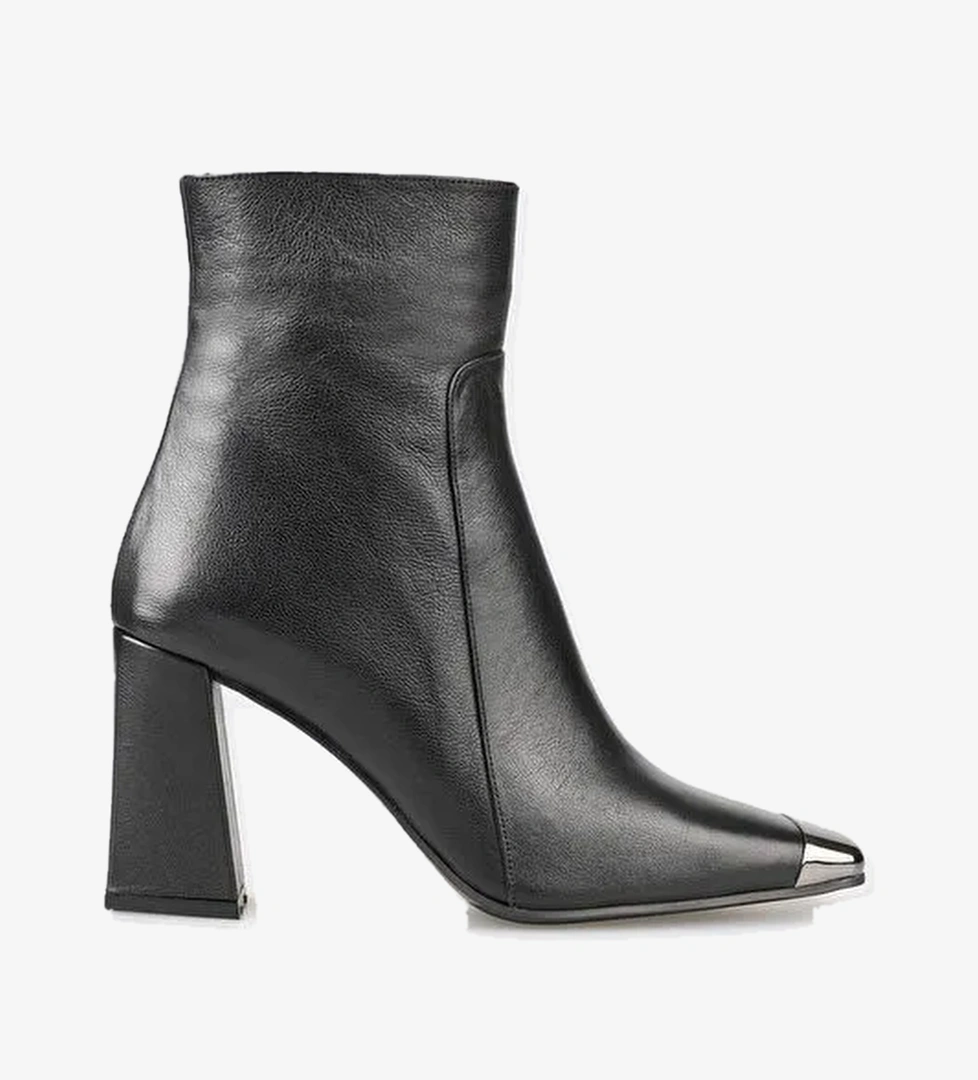 Elle Elle Siyah Deri Kadın Klasik Topuklu Bot | Boyner Siyah - 1. görsel