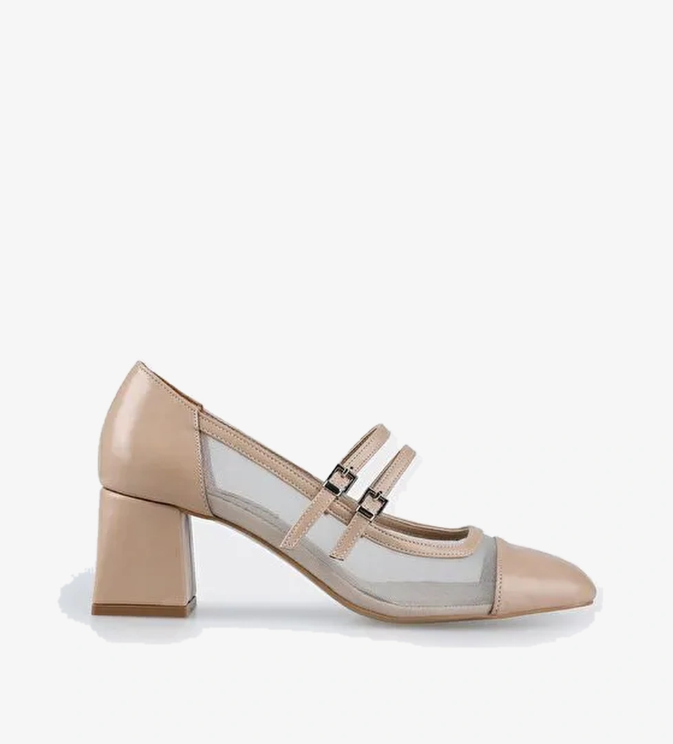 Naturel Kadın Topuklu Ayakkabı - Görsel 1