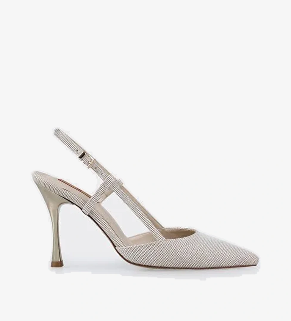 Ekru Kadın Topuklu Ayakkabı - Görsel 1