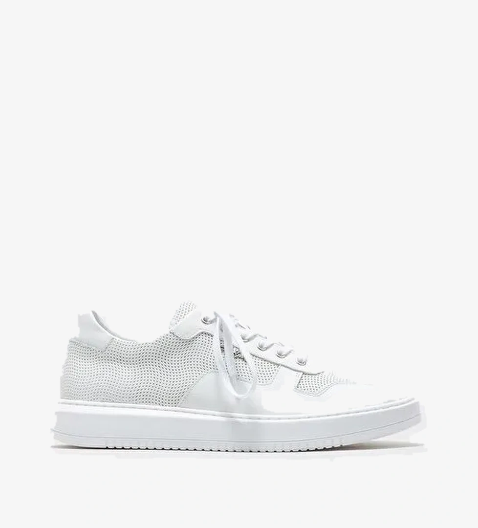 Beyaz Deri Erkek Spor Ayakkabı - Görsel 1