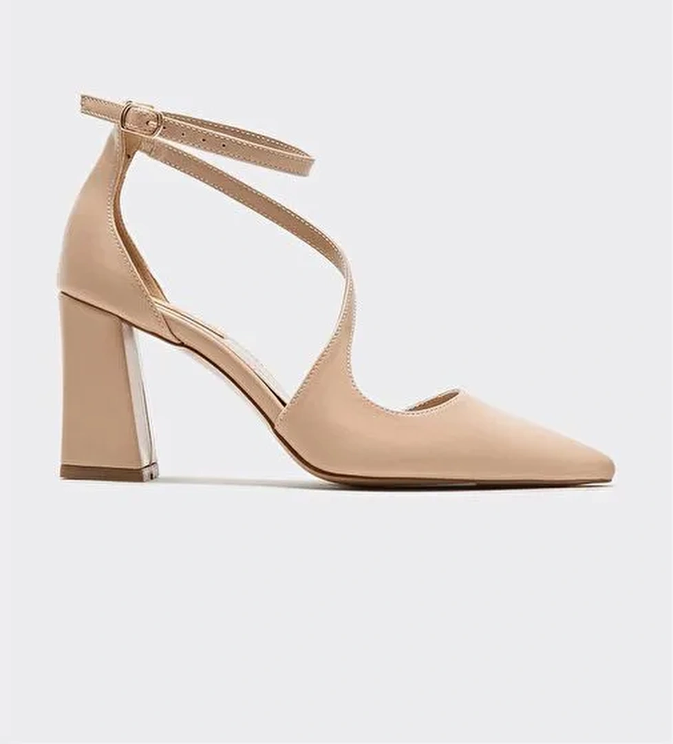 Naturel Kadın Topuklu Ayakkabı - Görsel 1