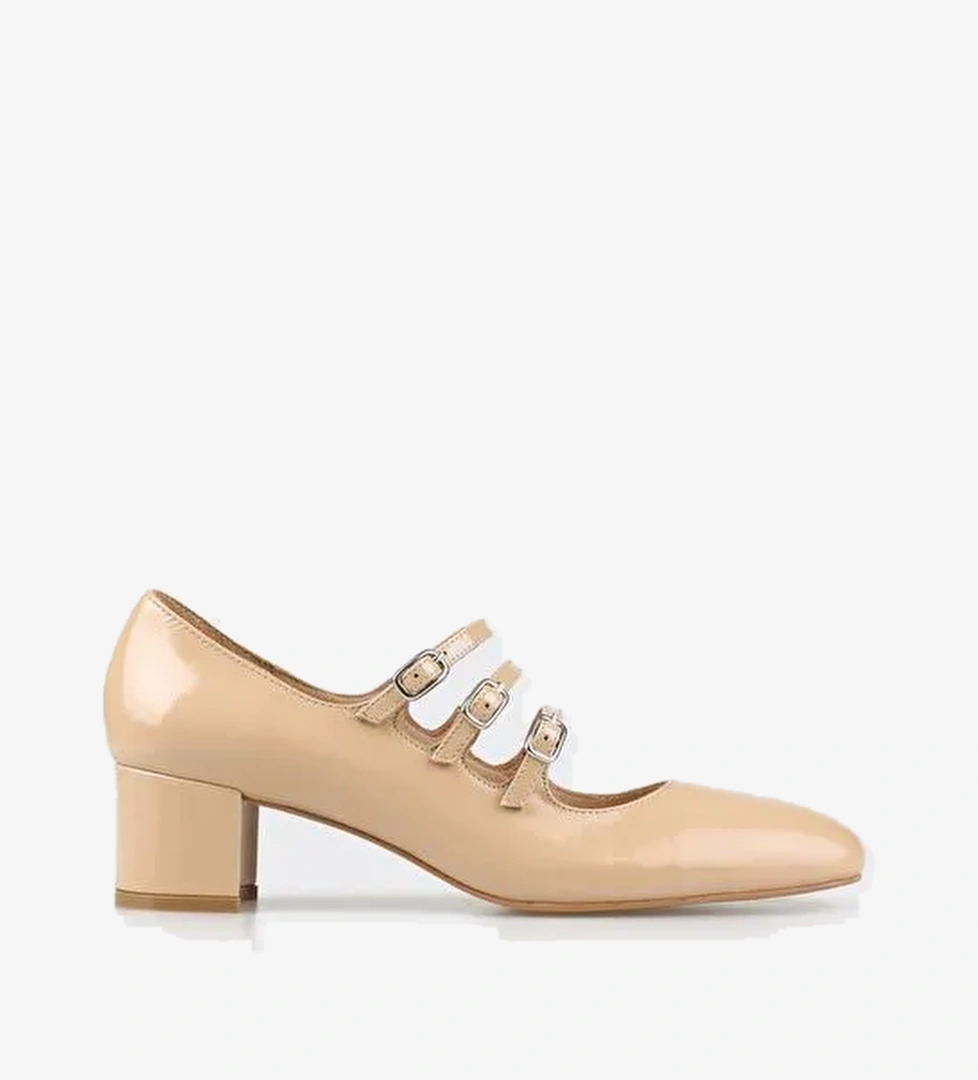 Naturel Deri Kadın Topuklu Ayakkabı - Görsel 1