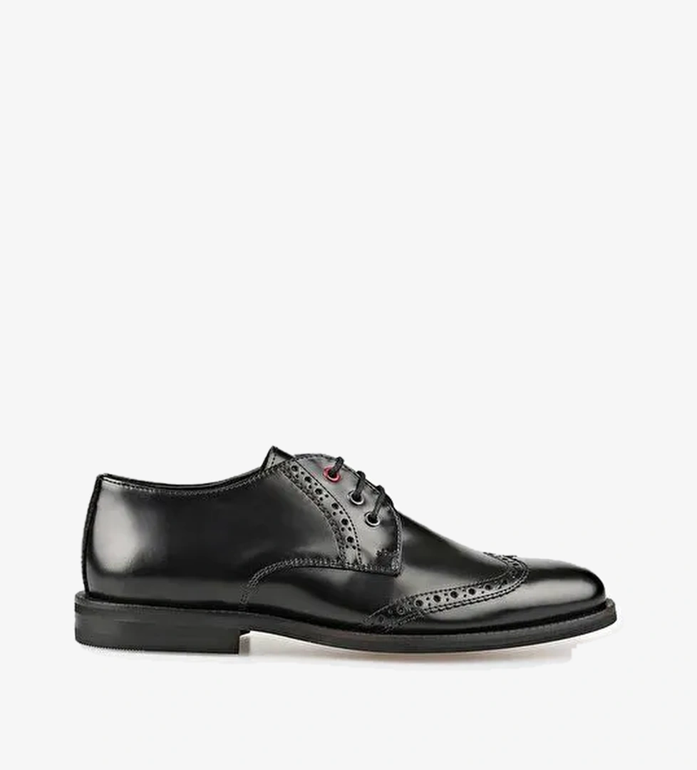 Siyah Deri Kadın Günlük Ayakkabı - Görsel 1