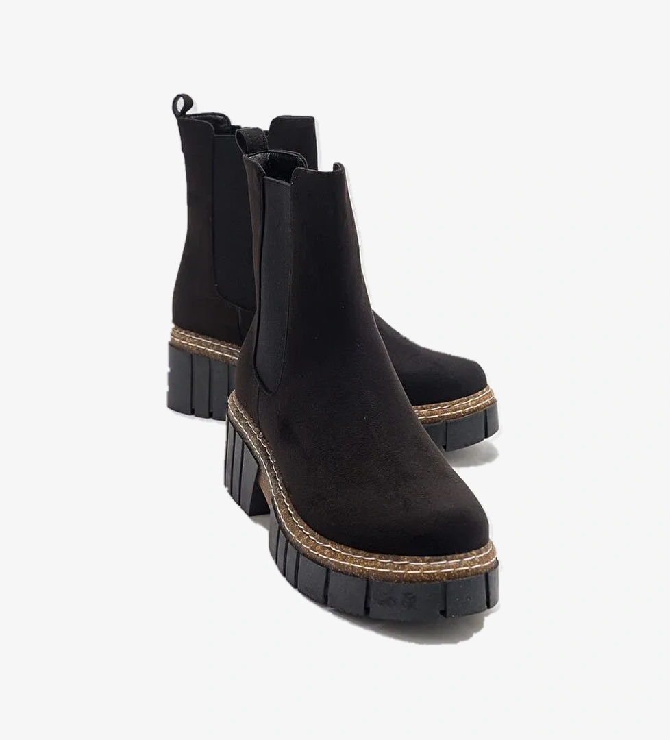 LUZ Siyah Süet Kadın Bot - Görsel 1