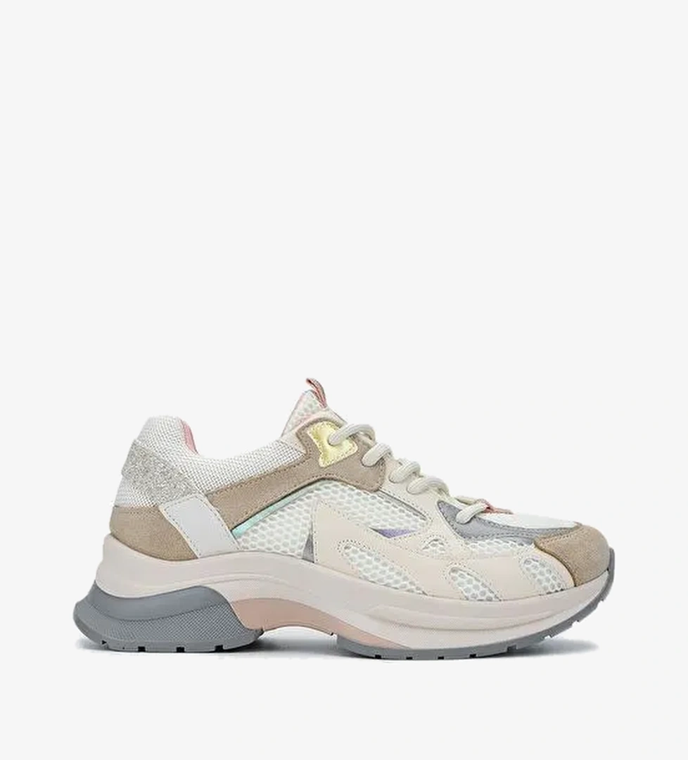 Valmenti Gri-Beyaz Kadın Süet - Kumaş Sneaker 936 30170 BN AYK SK24-25 - Görsel 1