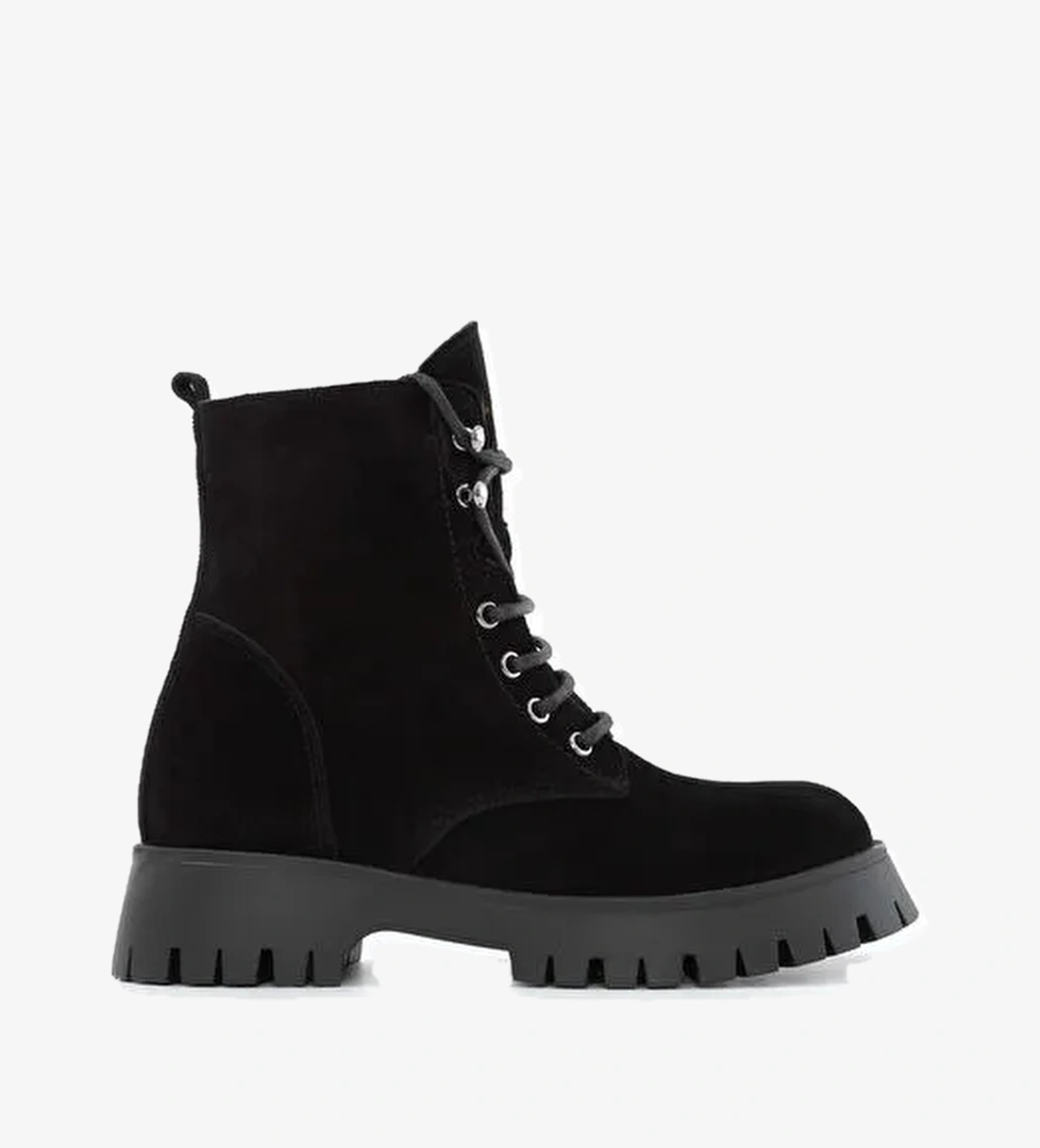 Tamer Tanca Kadın Hakiki Deri Siyah Süet POSTAL Bot - Görsel 1