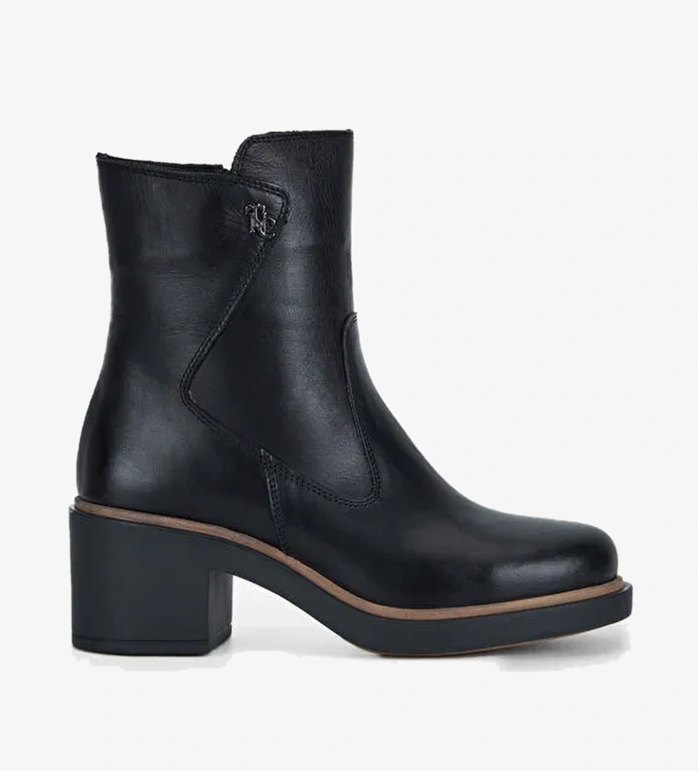 Tamer Tanca Kadın Hakiki Deri Siyah Deri Casual Bot - Görsel 1