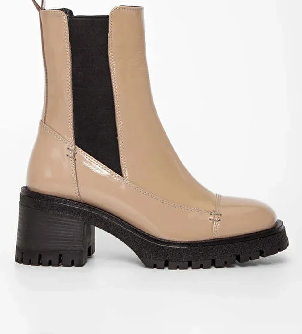 Tamer Tanca Kadın Hakiki Deri Vizon Rugan Casual Bot - Görsel 1