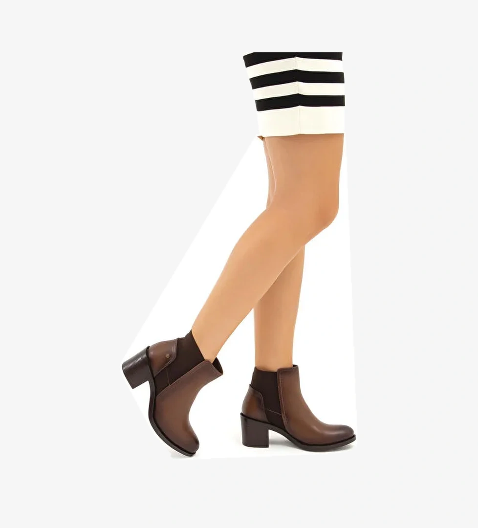 Tamer Tanca Kadın Suni Deri Kahverengi Günlük Bot - Görsel 1