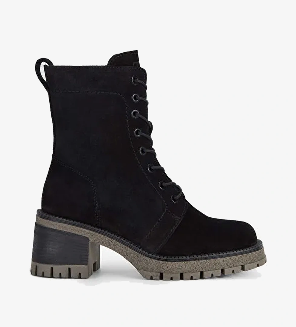 Tamer Tanca Kadın Hakiki Deri Siyah Süet Casual Bot - Görsel 1