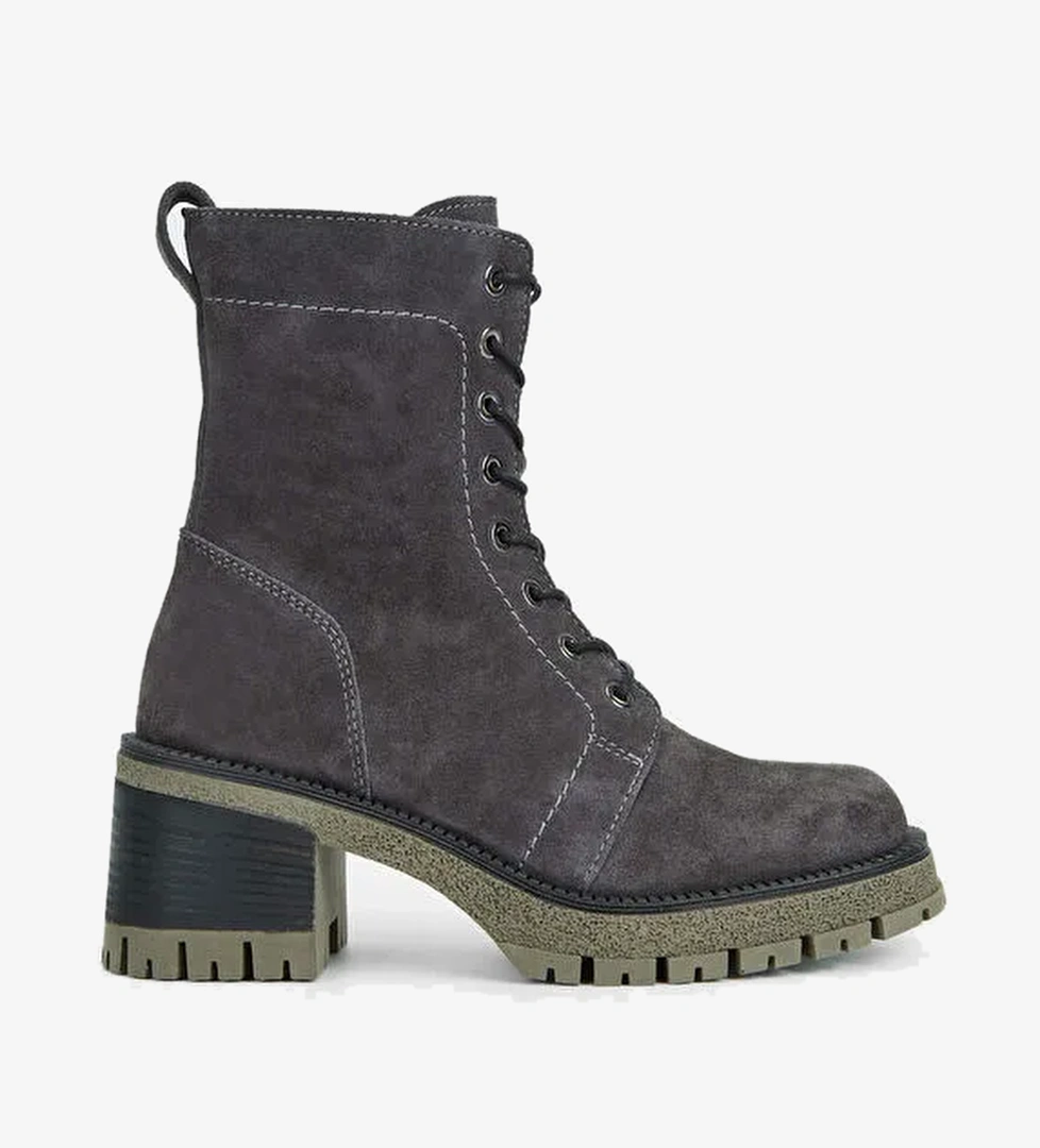 Tamer Tanca Kadın Hakiki Deri Taş Süet Casual Bot - Görsel 1