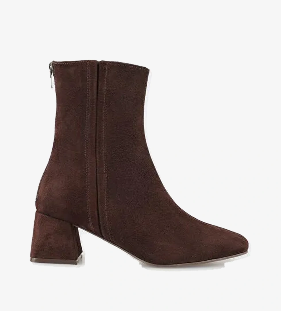 Kahve Deri Kadın Klasik Bot