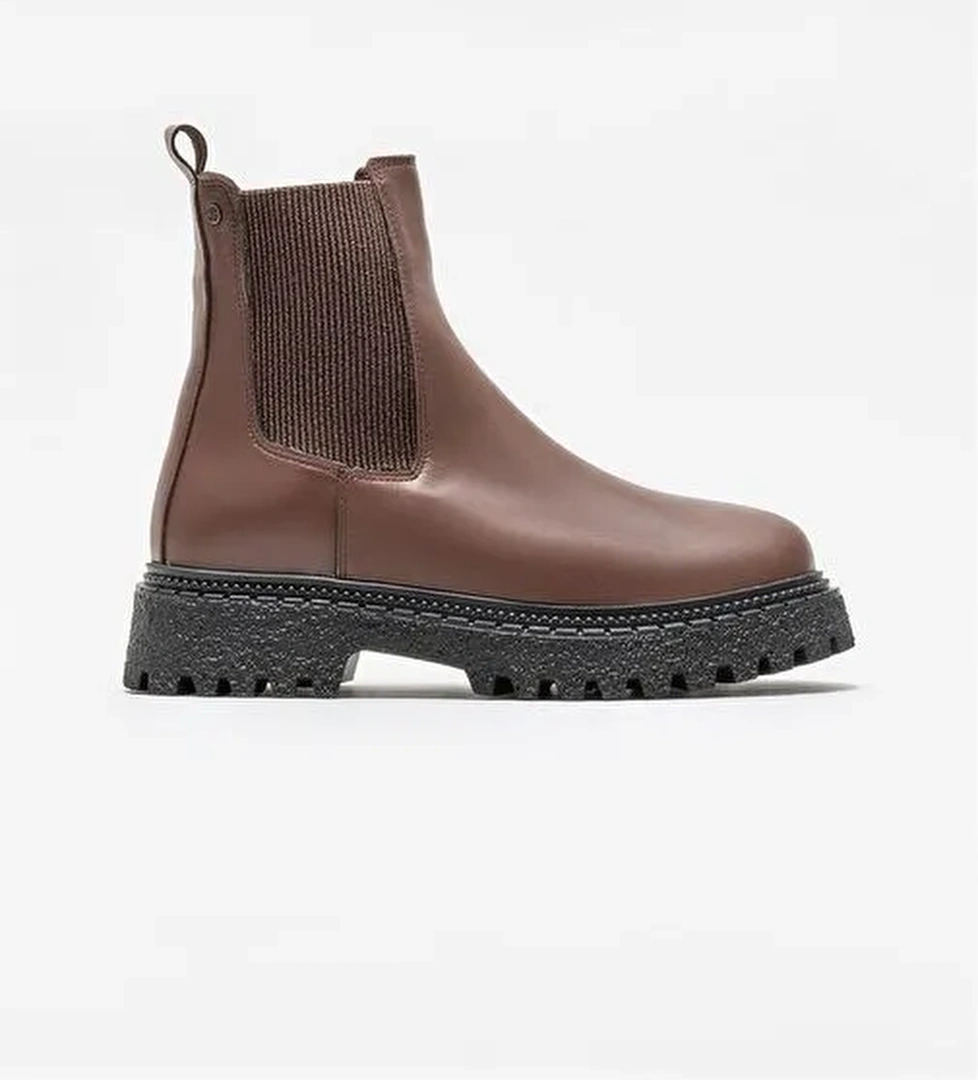 Kahve Deri Kadın Günlük Bot - Görsel 1