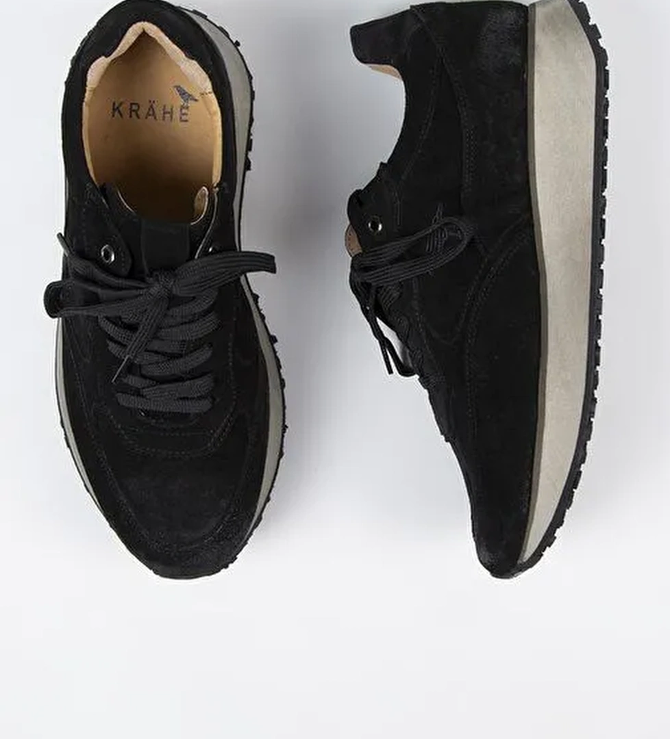 Krahe Siyah Erkek Süet Sneaker MNJ.144.01 - Görsel 1